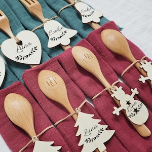 Etiquetas de nome, dia de Natal, lembrancinhas de festa, configurações de nome de lugar, cartão de lugar de casamento, guardanapos de mesa verdes, tecido de algodão, conjunto de 10