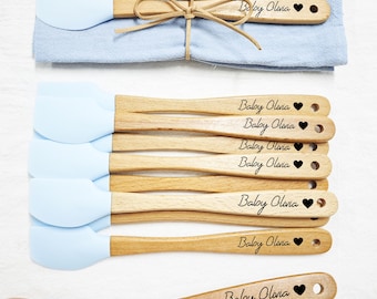 Spatola personalizzata per baby shower, bomboniere per gli ospiti all'ingrosso, spatola incisa, mini premi con spatola, genere neutro, maschio e femmina