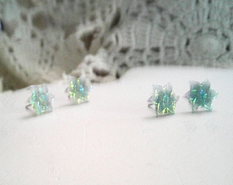 Economical Earrings ... lily studs, hypoallergenic surgical steel ... #1098