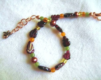 Playful Autumn Garnets ... carved rhodalite garnets, jade, natural stones .. #50