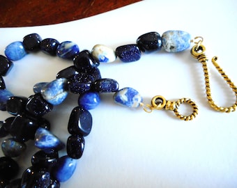 Midnight Ocean ... natural sodalite, Blue Gold Stone ... #753