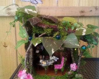 Spring Fairy house , Handmade fairy house, Play House , Doll House