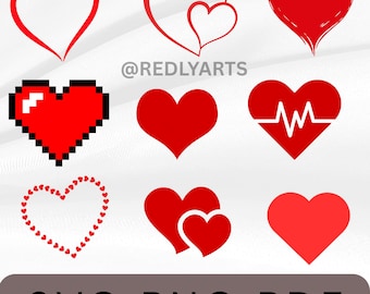 Ensemble coeur SVG : graphiques Saint-Valentin, fichiers coupés (téléchargement numérique)