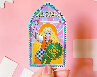 Shieldmaiden "I Am No Man" Sticker | Medieval Fantasy Decal