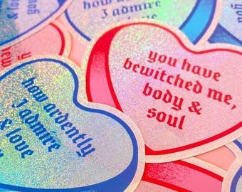Pride & Prejudice Conversation Heart Sticker | Mr. Darcy Quote Decal