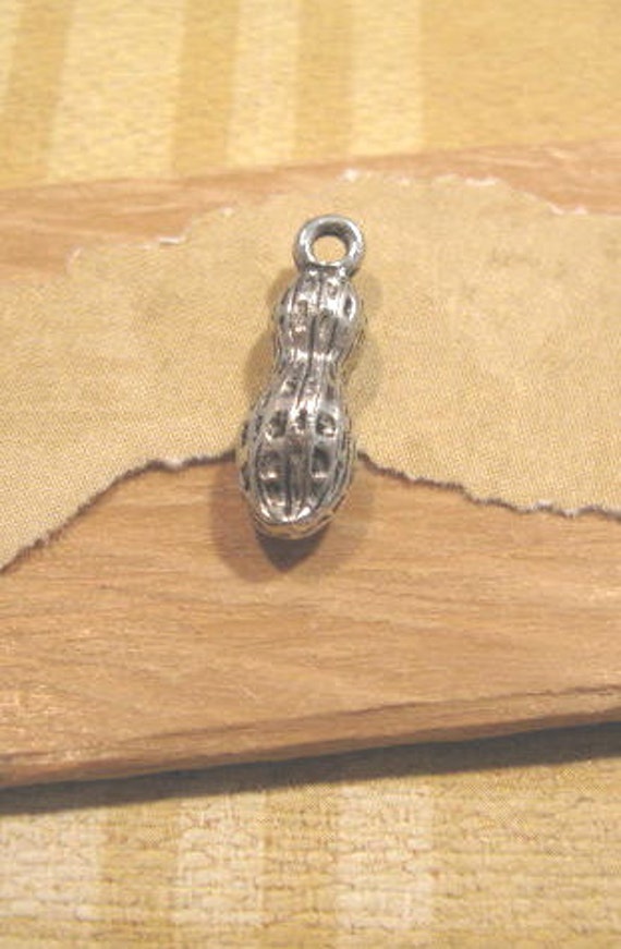 Items similar to Antique Pewter Peanut Charm from Quest Beads and Cast