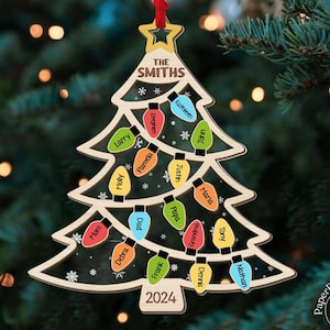 Family Christmas Ornament, Family Tree Ornament, Family Names Ornament, Family Christmas Gifts, Large Family Gift, Family Xmas Ornament