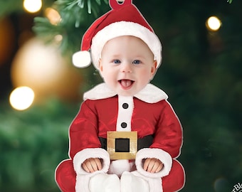 Custom Photo Ornament, Custom Baby Photo Ornament, Baby's First Christmas Ornament, Face Picture Ornament, New Born Gifts, Xmas Keepsake