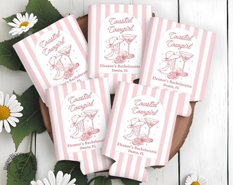 Custom Bachelorette Can Cooler, Western Wedding Favors, Bridesmaid Proposal, Bridal Party Favors, Wedding Gifts, Custom Beach Party Decor