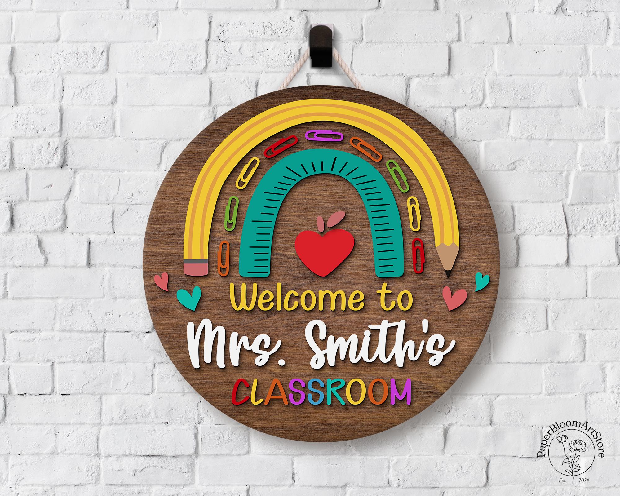Teacher Door Sign, 3D Classroom Decor, Custom Teacher Name Sign ...