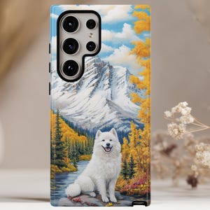 Samoyed Dog Phone Case, Dog Lover gift Memorial, Samoyed, Phone case for iPhone 16 15 14 13 12 11 Pro Max Samsung Galaxy S25 S24 and Google