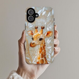 Giraffe Handyhülle, niedliches Giraffe Design, Glaseffekt Hülle, 3D Mosaik Handyhülle für iPhone Samsung Galaxy und Google Pixel