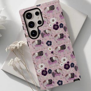 Indian elephant Phone case, boho art, embroidery inspiration, case for iPhone 16 15 14 Pro Max Samsung Galaxy S25 S24 and Google