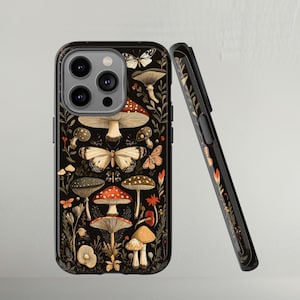 Bohemian Cover, Cottagecore Phone Case, woodland forest, mushroom Phone Case for Phone 16 15 14 13 Pro Max Samsung Galaxy and Google Pixel