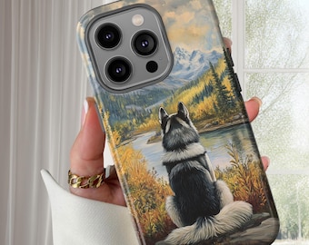 Siberian Husky dog  Phone Case, Pet Lovers, Vintage Dog Lover gift Memorial Phone case for iPhone Pro Max Samsung Galaxy S25 S24 and Google