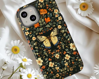 Butterfly Phone Case, for Nature Lovers, Boho Phone case, Butterfly Case, Dark Phone Case for Phone Pro Max Samsung Galaxy and Google Pixel
