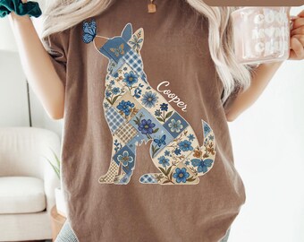 Belgian tervuren Dog silhouette Shirt, Dog fall vibes, patchwork shirt dog Mom, for tervuren Lovers, Owner Dog Mom