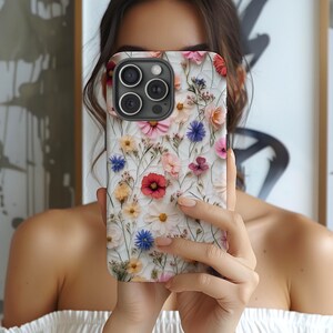 vintage phone case, Flowers Glass phone case, Wildflower Stained Glass Effect Case, Floral 3D Case for iPhone Samsung Galaxy and Google
