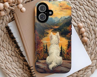 Westie Dog Phone Case - Nature Lover's Gift, Pet Owner Accessory, Retro Dog Case for Fall Style, Phone Case For Westie Dog owner
