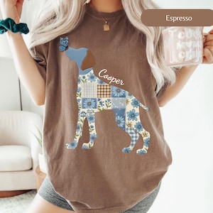 German Shorthaired Pointer dog comfort colors® shirt, Pointer dog, Patchwork Fox shirt, Pointer new dog mama gift, Quilted dog Silhouette