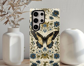 Butterfly Phone case, Vintage, Boho Phone case,  Cottagecore, botanical Case for Phone 17 16 15 14 Pro Max Samsung Galaxy and Google Pixel