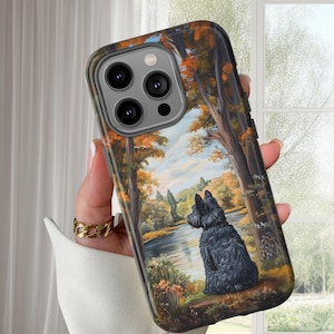 Dog Bouvier Des Flandres, hondenliefhebber cadeau huisdier Memorial, Bouvier Dog, vintage telefoonhoesje voor iPhone 16 15 14 13 12 Pro Max Samsung en Google