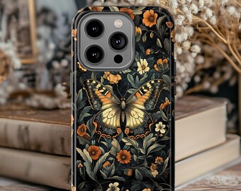 Aesthetic Phone Case, Butterfly Design, for Nature Lovers, Dark Cottagecore Phone Case for iPhone Pro Max Samsung  Galaxy S25 S24 and Google
