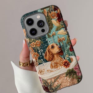 Dachshund Phone Case, Pet Owner Gift, Dachshund dog lovers, boho Phone case for iPhone 16 15 14 13 Pro Max Samsung Galaxy S25 S24 & Google