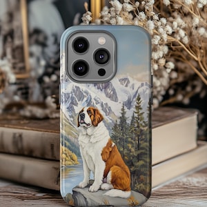 St. Bernard Dog Phone Case, Dog Lover gift Memorial, Saint Bernard, Phone case for iPhone Pro Max Samsung Galaxy S25 S24 and Google