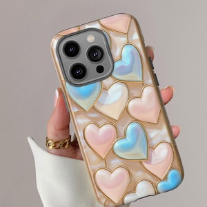 Heart Phone Case, 3D style, girls phone cover, phone Case for iPhone 16 15 14 13 Pro Max Samsung Galaxy S25 S24 & Google