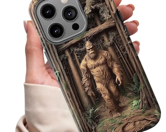 Bigfoot Forest Illustration Phone Case | Woodland Phone Case