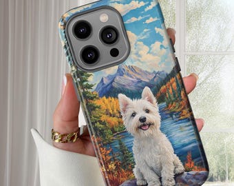Dog Westie Phone Case, Pet Lovers, Vintage Dog Lover gift Memorial, Phone case for iPhone 17 16 15 Pro Max Samsung Galaxy S25 S24 and Google