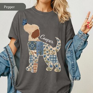 Labradoodle comfort colors® shirt, doodle new dog mama gift, Floral Quilted, dog GoldenDoodle t-shirt, doodle dog, Patchwork Fox shirt,