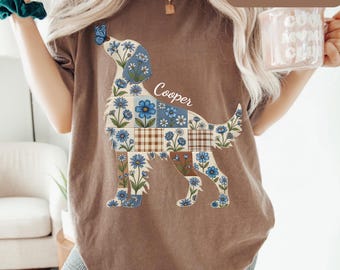 English Setter dog shirt, memorial dog custom dog gifts, English Setter, Owner Dog Mom, silhouette Shirt, Dog boho vibes, Setter dog