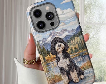 bernedoodle dog, painting style, Cut memorial Dog Gift, Phone Case for iPhone 17 16 15 14 Pro Max Samsung Galaxy and Google Pixel