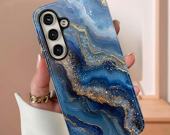 Marble Phone Case, green Phone case, blue phone Case for her or him case for iPhone 16 15 14 Pro Max Samsung Galaxy S25 S24 and Google pixel