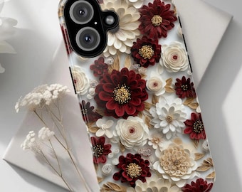 Vintage phone case, 3D lace pattern cover, preppy phone case girly, case for iPhone 16 15 14 13 Pro Max Samsung Galaxy S25 S24 and Google