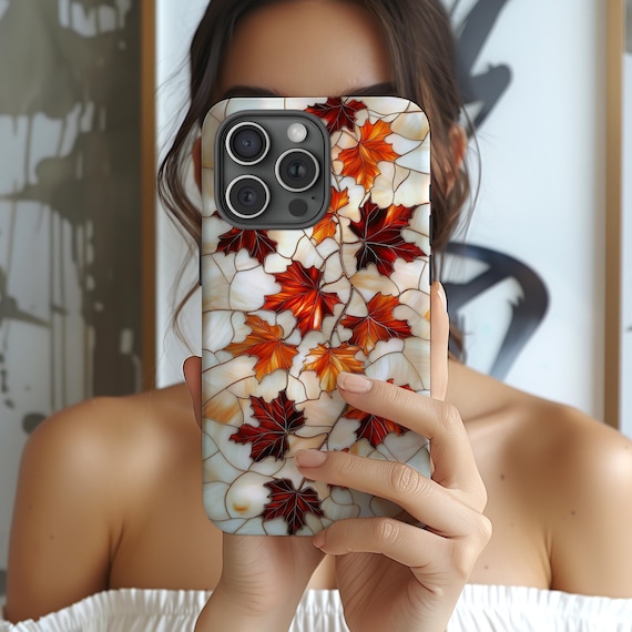 Autumn Leaves Phone Case, Fall Phone case, Cute Phone Case for iPhone 17 16 15 14 Pro Max Samsung Galaxy and S25 S24 & Google