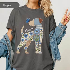 American Stafford comfort colors® shirt, Stafford dog, Patchwork Fox shirt, American Stafford new dog mama gift, Floral Quilted, dog t-shirt