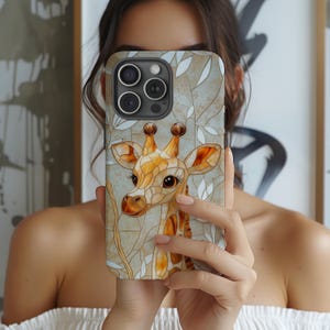 giraffe Phone Case, Animal Lovers Gift,Cute giraffe Design, Glass Effect Case, 3D Mosaic Case for iPhone Samsung Galaxy and Google Pixel