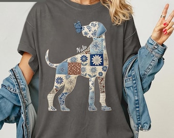 Comfort Colors® shirt, Great Dane dog, Patchwork Sweatshirt, patchwork shirt, Great Dane Mom, for dog Lovers, Owner Dog Mom