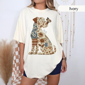 Maglietta personalizzata per cani Border Terrier, maglietta e felpa con grafica floreale patchwork per cani