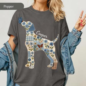 German Shorthaired Pointer dog comfort colors® shirt, Pointer dog, Patchwork Fox shirt, Pointer new dog mama gift, Quilted dog Silhouette