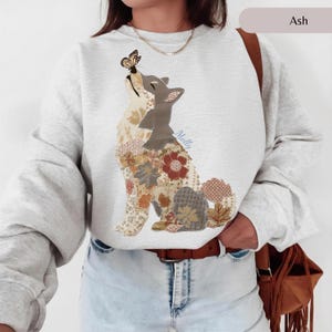 Shiba Inu hund, Patchwork Fox skjorta, comfort colors® skjorta hund Shiba Inn, Shiba Inu, blommigt quiltad, hund silhuett t-shirt