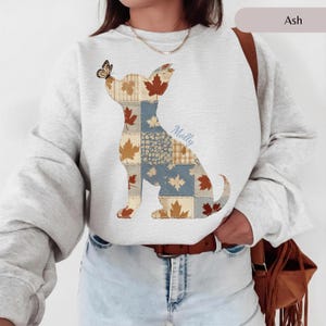 Perro chihuahua, camiseta y sudadera de patchwork otoñal para perros - acogedora camisa de otoño para perros, patchwork a cuadros otoñal para perros,