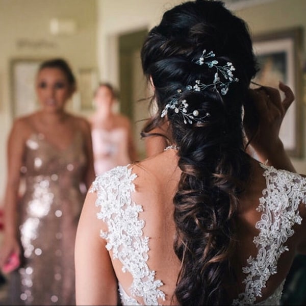 Détachables ivoire perles bretelles en dentelle pour ajouter à vos robe de mariée, il peut être Personnaliser