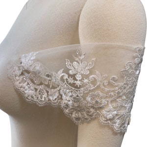 Ivory Detachable Lace Straps  Off the Shoulder to Add to your Wedding dress Add-on Removable