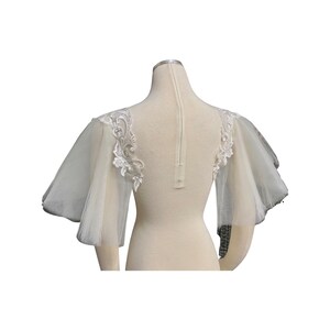 Detachable Ivory Lace and Tulle Fabric Butterfly Sleeves to Add to your Wedding Dress it Can be Customize image 3