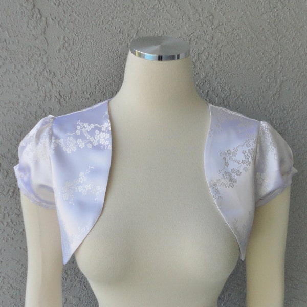 Mariée Cherry Blossom Blanc Brocade Bolero Shrug