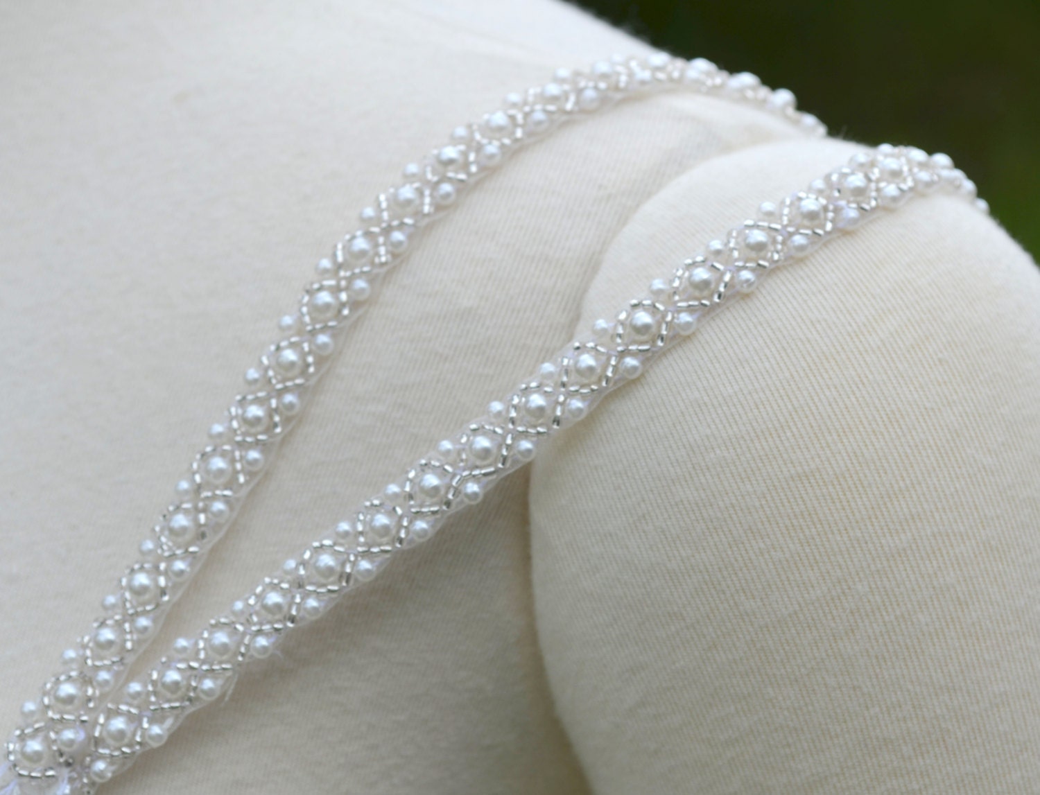 Pearl Rhinestone Trim Pearl Beaded Trim Wedding Dress Trim Bride Wedding  Dress Straps Wedding Dress Pearl Trim Rhinestone Trim 1035 